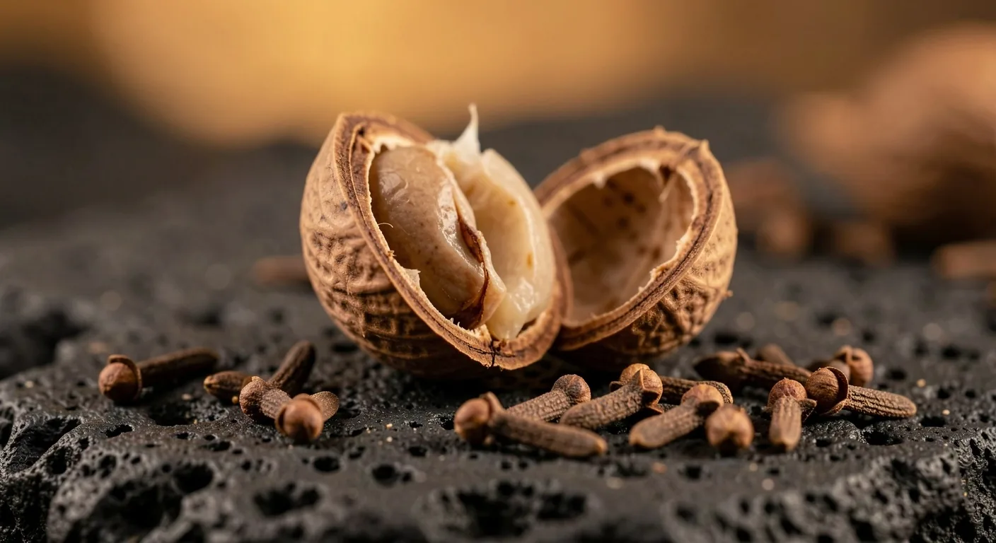 Macro photograph of Indonesian botanical ingredients on a dark surface